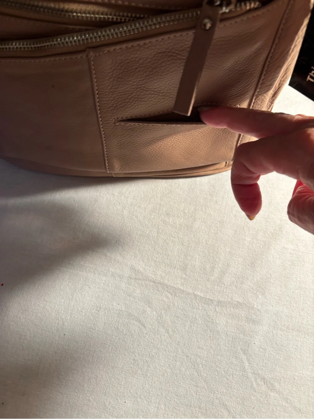 Leather Crossbody Bag in Taupe